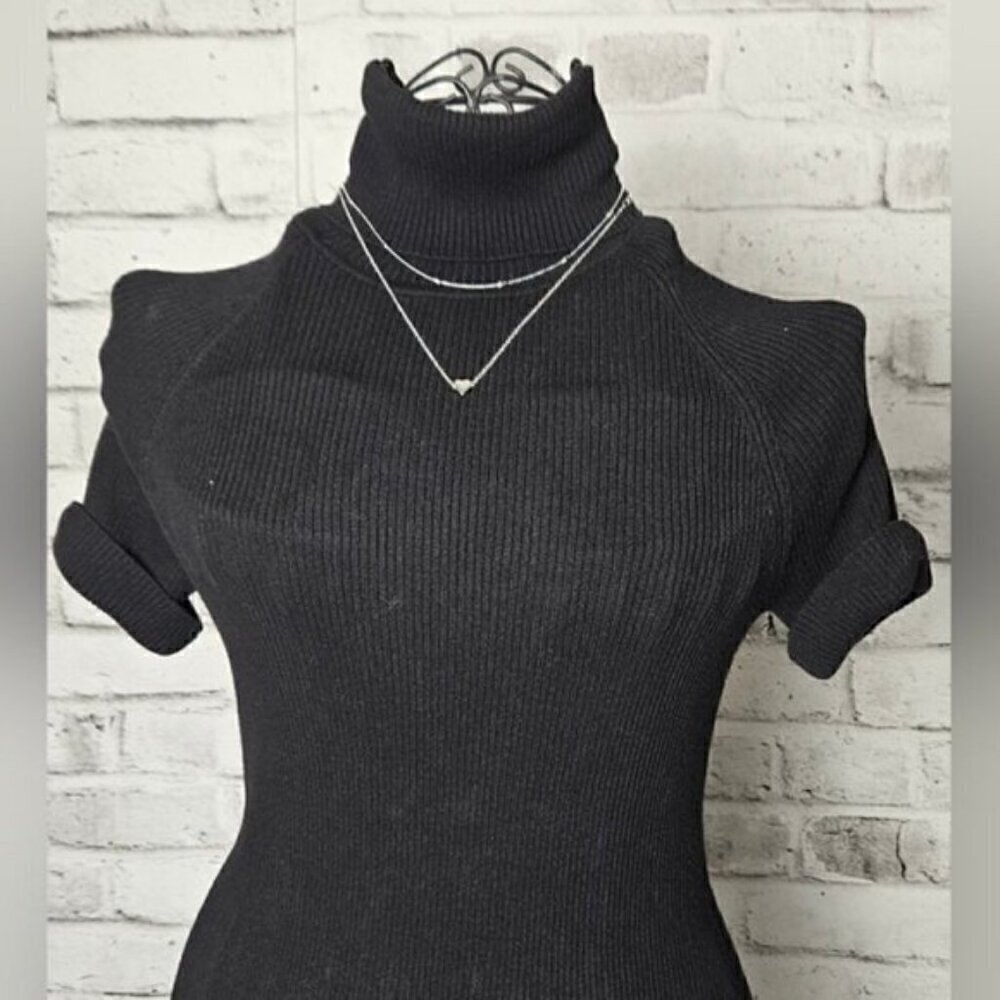 Silver-Tone Layered Heart Pendant Necklace with Bead Choker Chain